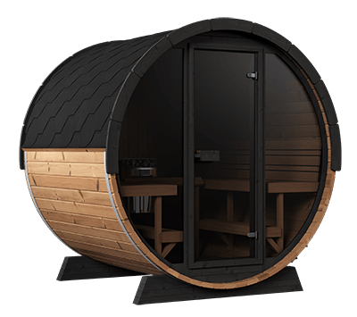 Barrel Sauna Angled